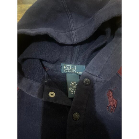 Ralph Lauren Baby Snap Button Sweater Varsity Bomber Hooded Jacket - Picture 2 of 2